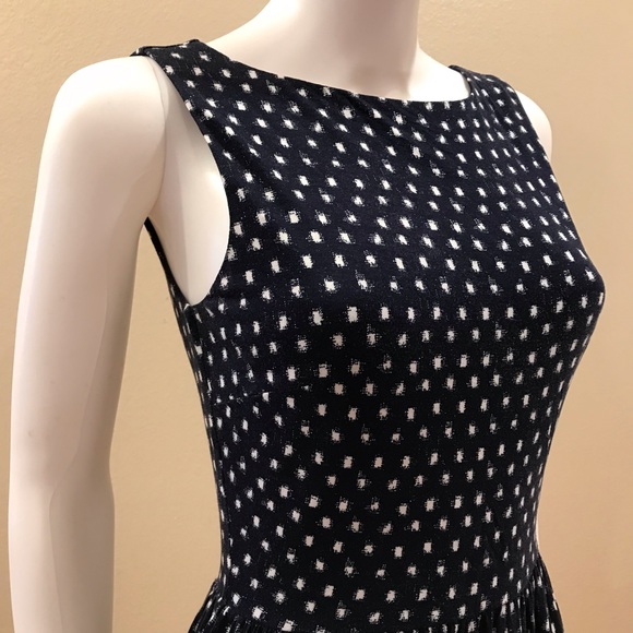 Ann Taylor LOFT Summer Dress Size XS Fit Flare Tank Dress Navy Blue White - Picture 2 of 12
